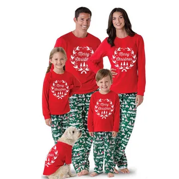 Коледен комплект детски пижам за мама и татко, едни и същи семейни Коледни пижама комплект за семейни пижамных комплекти