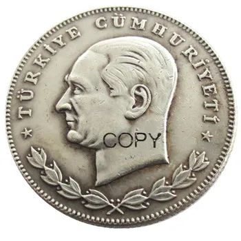 Турция 1934 100 Курусов Сребърно Покритие Копирни Монета